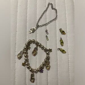 Silver Color Flip Flop Charm Bracelet Bundle